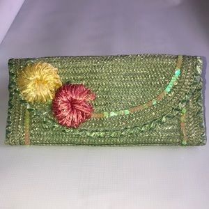 Felix Rey green straw woven clutch SUMMER BAG